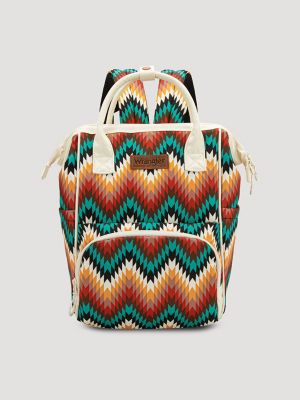 Zig Zag Print Backpack in Multi