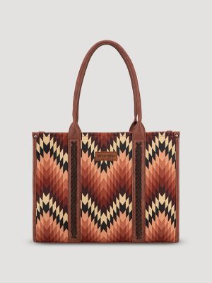 Zig Zag Print Wide Tote