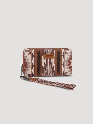 Southwestern Print Wristlet in Brown