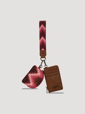 Zig Zag Print Wallet Card Set in Dark Pink