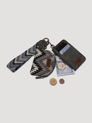 Zig Zag Print Wallet Card Set:Grey:One Size: alternative view