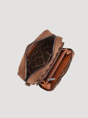 Zig Zag Print Cross Body:Brown:One Size: alternative view