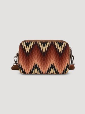 Zig Zag Print Cross Body:Brown:One Size: alternative view 2