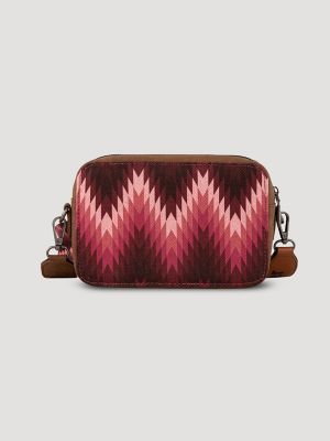 Zig Zag Print Cross Body:Dark Pink:One Size: alternative view 2