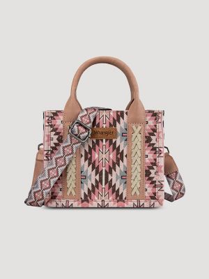 Southwestern Print Cross Body Canvas Mini Tote
