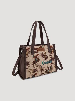 Aloha Cowboy Print Small Tote:Tan:One Size: alternative view 3