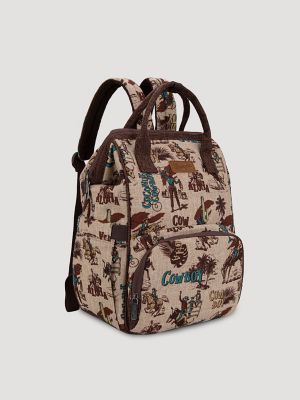 Aloha Cowboy Print Backpack:Tan:One Size: alternative view 4