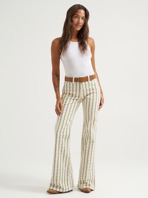 Women's Print 70's Flare Jean in Folksy Floral alternative view