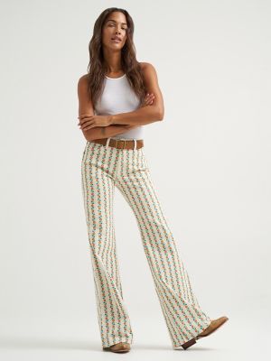Women's Print 70's Flare Jean in Folksy Floral alternative view 6