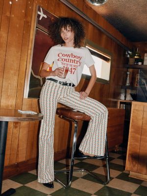 Women's Print 70's Flare Jean