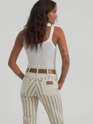 Women's Print 70's Flare Jean in Folksy Floral alternative view
