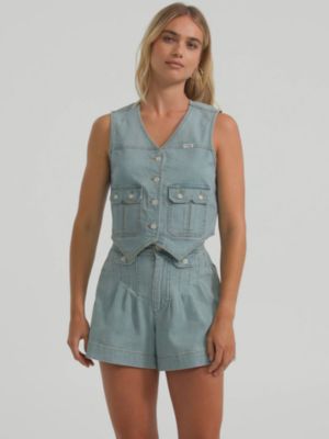 Женские жилеты Wrangler Women's Country Estate Denim Vest — фото 4