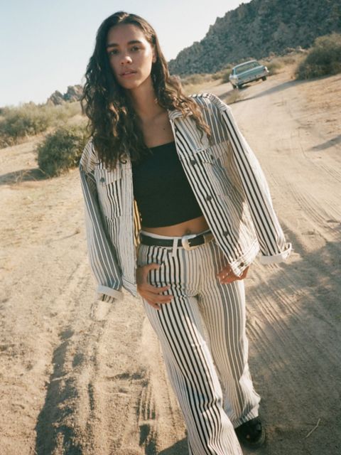 Женские куртки Wrangler Women's Cowgirl Cut Striped Denim Jacket