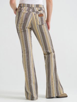 Women's High Rise Print Flare Jean