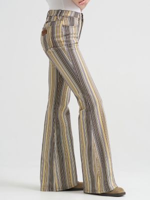 Women's High Rise Print Flare Jean