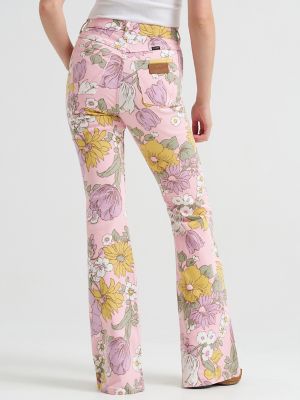 Women's High Rise Print Flare Jean in Vintage Floral alternative view