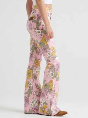 Women's High Rise Print Flare Jean in Vintage Floral alternative view 4