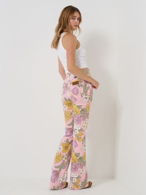 Women's High Rise Print Flare Jean in Vintage Floral alternative view 5