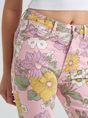 Women's High Rise Print Flare Jean in Vintage Floral alternative view 7