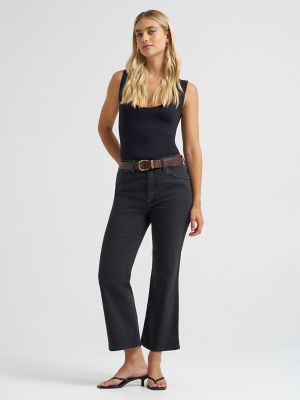 Women's Kick Flare Jean in Outlaw Black