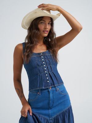 Women's Pleated Corset Top