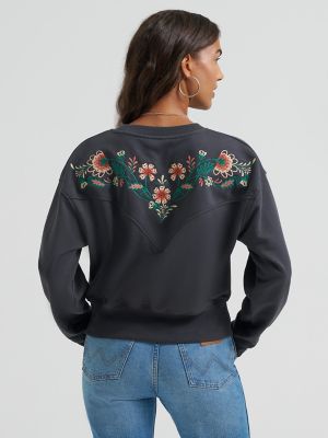 Women's Embroidered Yoke Sweatshirt