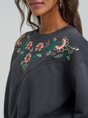 Women's Embroidered Yoke Sweatshirt