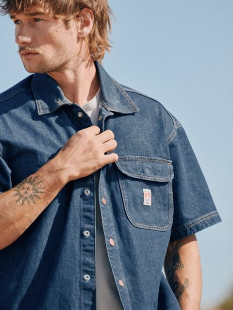 Мужские рубашки Wrangler Men's Relaxed Denim Overshirt
