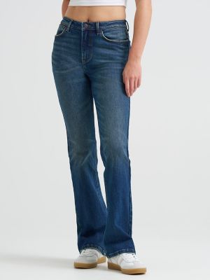 Womens High Rise Bootcut Jean:Starry Night:28:30 alternative view 2