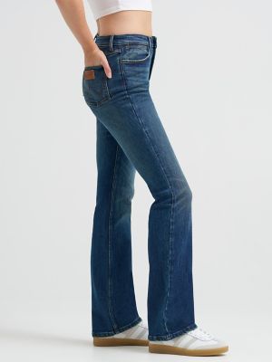 Womens High Rise Bootcut Jean:Starry Night:28:30 alternative view 3