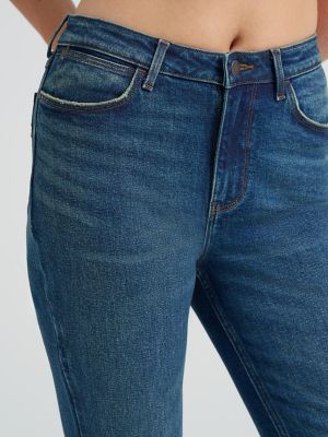 Womens High Rise Bootcut Jean:Starry Night:28:30 alternative view 6