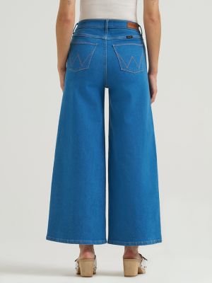 Women's Cropped Wide Leg Jean in Vintage Mid Wash