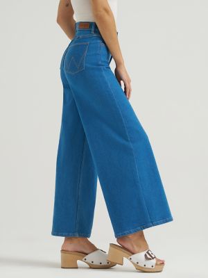 Women's Cropped Wide Leg Jean in Vintage Mid Wash
