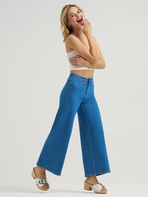 Women's Cropped Wide Leg Jean in Vintage Mid Wash