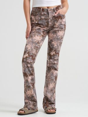 Women's High Rise Print Bootcut Jean in Botanical Camo