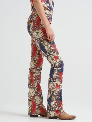 Women's High Rise Print Bootcut Jean in Rodeo Roundup alternative view 4