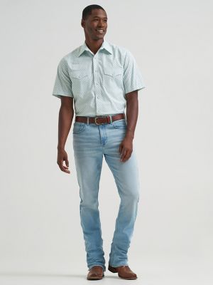 Men's 20X&reg; Competition Advanced Comfort Short Sleeve Western Snap Shirt in Green Crossings