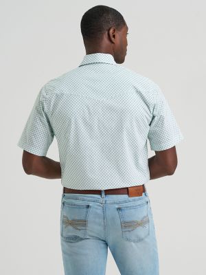 Men's 20X&reg; Competition Advanced Comfort Short Sleeve Western Snap Shirt in Green Crossings