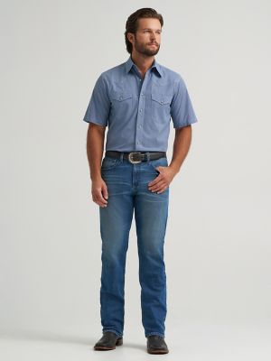 Men's 20X&reg; Competition Advanced Comfort Short Sleeve Western Snap Shirt in Navy Geo