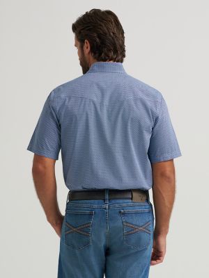 Men's 20X&reg; Competition Advanced Comfort Short Sleeve Western Snap Shirt in Navy Geo