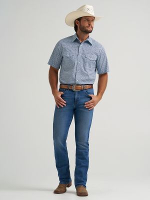 Men's 20X&reg; Competition Advanced Comfort Short Sleeve Western Snap Shirt in Blue Roads
