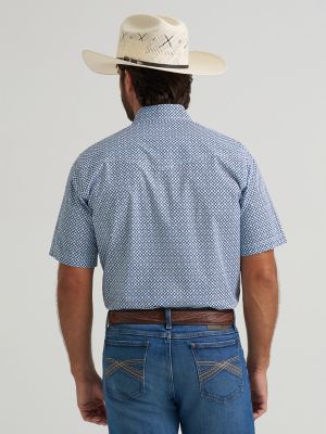 Men's 20X&reg; Competition Advanced Comfort Short Sleeve Western Snap Shirt in Blue Roads