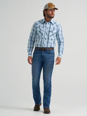 Men's 20X&reg; Competition Advanced Comfort Long Sleeve Two Pocket Western Snap Shirt in Fine Navy