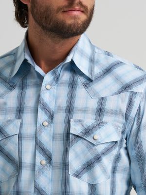 Men's 20X&reg; Competition Advanced Comfort Long Sleeve Two Pocket Western Snap Shirt in Fine Navy