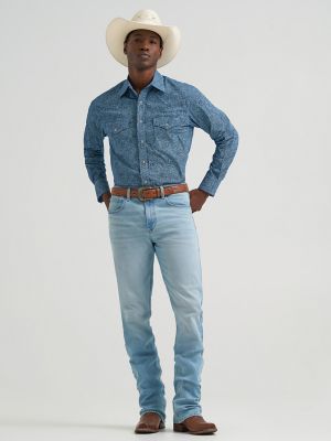 Men's 20X&reg; Competition Advanced Comfort Long Sleeve Two Pocket Western Snap Shirt in Navy Paisley alternative view