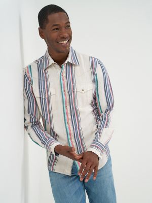 Men's Wrangler Retro&reg; Premium Stripe Western Snap Shirt