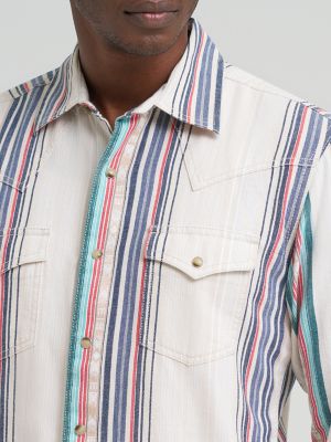 Men's Wrangler Retro&reg; Premium Stripe Western Snap Shirt