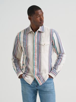Men's Wrangler Retro® Premium Stripe Western Snap Shirt