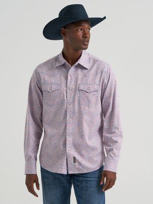 Men's Wrangler Retro® Premium Long Sleeve Western Snap Printed Shirt from Wrangler - $64.99