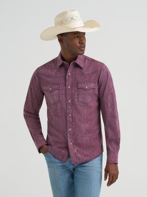 Men's Wrangler Retro® Premium Long Sleeve Western Snap Printed Shirt from Wrangler - $64.99